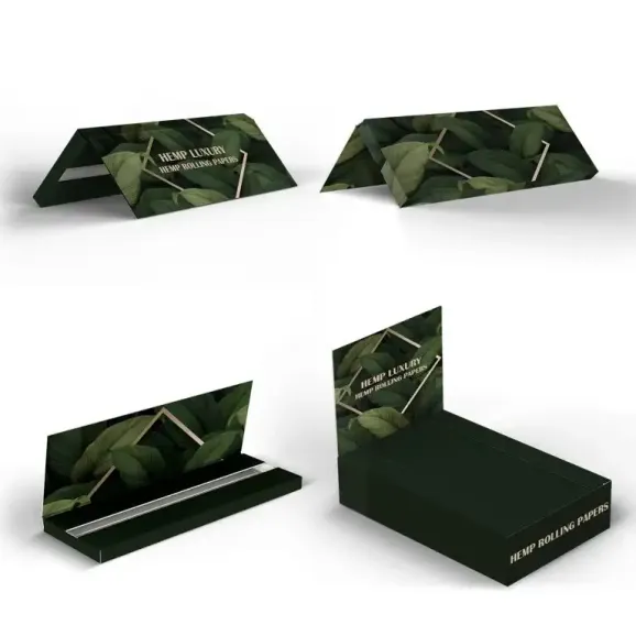 Full Custom 1 1/4 Rolling Papers – Bleached or Unbleached | Hemp, Rice, or Wood Pulp Fully custom 1 1/4 rolling papers with branded booklet and display box, available in bleached or unbleached hemp, rice, or wood pulp