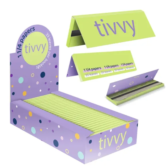 Full Custom 1 1/4 Rolling Papers – Bleached or Unbleached | Hemp, Rice, or Wood Pulp Fully custom 1 1/4 rolling papers with branded booklet and display box, available in bleached or unbleached hemp, rice, or wood pulp