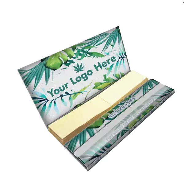 Full Custom 1 1/4 Rolling Papers with Tips – Hemp, Rice, or Wood Pulp Full custom 1 1/4 rolling papers with built-in tips and branded box, available in bleached or unbleached hemp, rice, or wood pulp