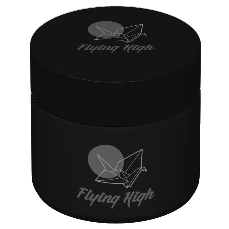 Custom Branded Glass Jars 2oz black with direct print Customizable black glass jar with black lid 2oz