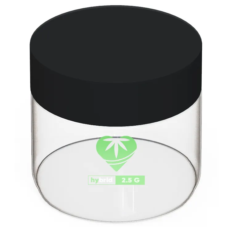 2oz-jars-personalized-direct-print Custom 2 oz clear glass jar with black lid, direct print