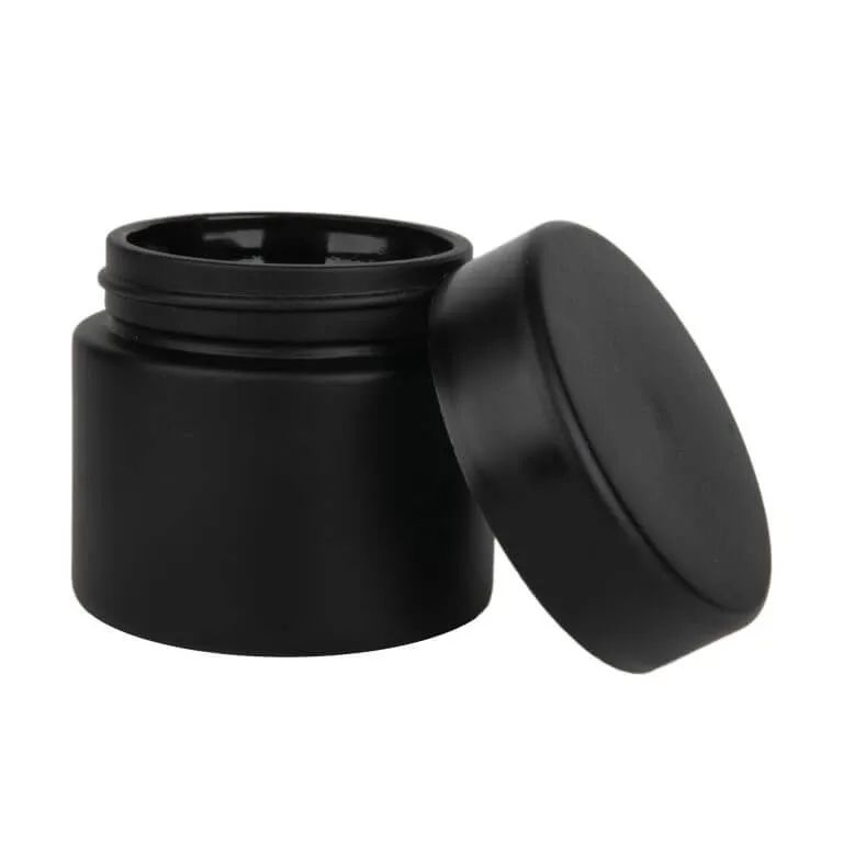 Black Glass 2 Oz Jars Black glass 2 oz jars