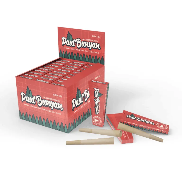 Custom Branded Pre-Rolled Cones and Display Customizable pre-rolled cones with branded packaging and display box