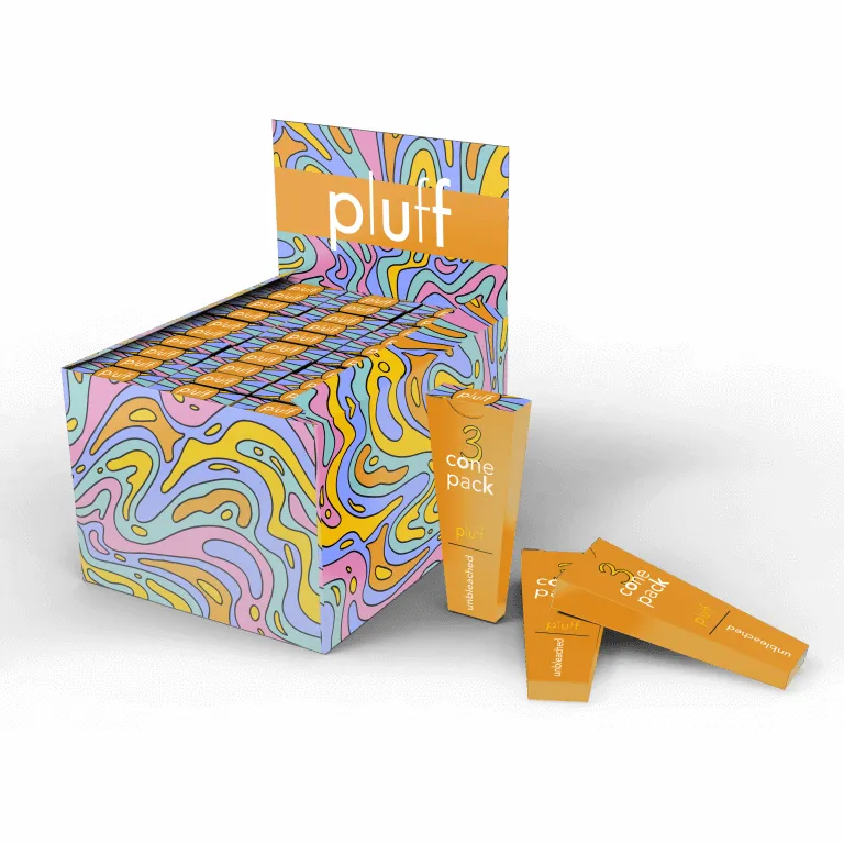 Custom Branded Pre-Rolled Cones and Display Customizable pre-rolled cones with branded packaging and display box