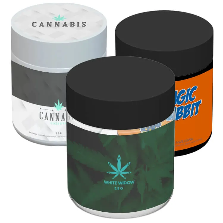 Custom 3 Oz Glass Jars With Label Custom 3 oz glass jars, white, clear and black with custom print label