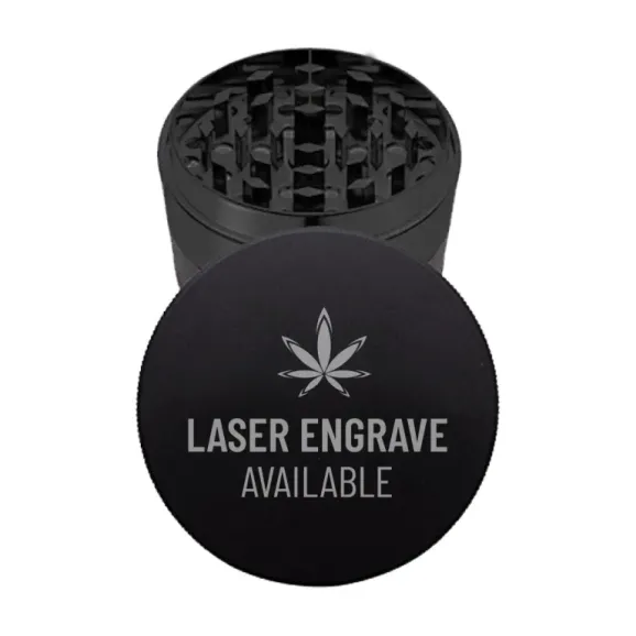 63mm Metal Grinder – Customizable 4-Piece Herb Grinder 63mm 4-piece metal cannabis grinder with custom logo printing