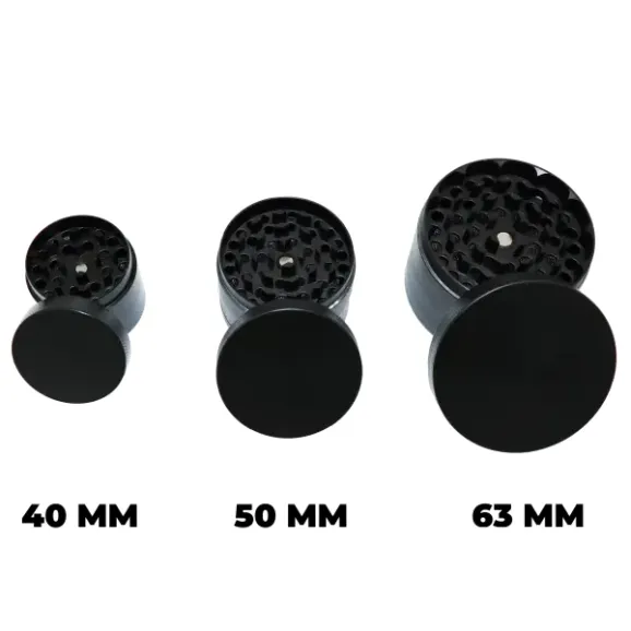 63mm Metal Grinder – Customizable 4-Piece Herb Grinder 63mm 4-piece metal cannabis grinder with custom logo printing