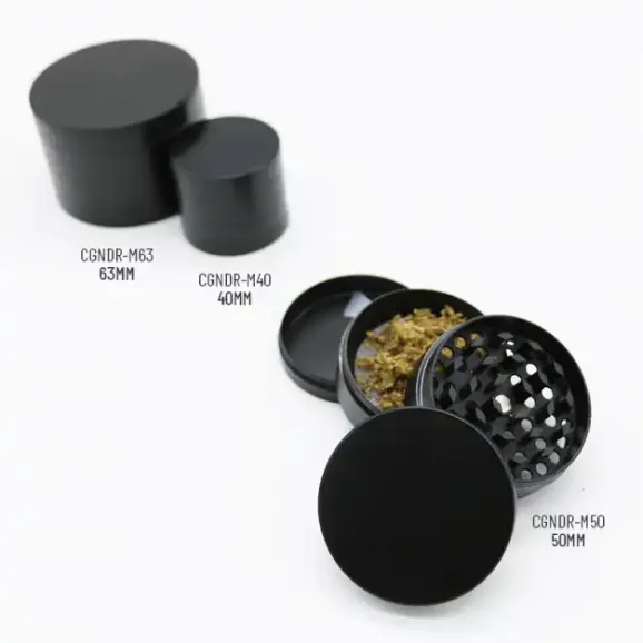 63mm Metal Grinder – Customizable 4-Piece Herb Grinder 63mm 4-piece metal cannabis grinder with custom logo printing