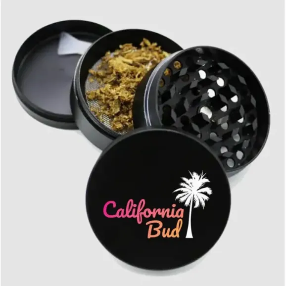 63mm Metal Grinder – Customizable 4-Piece Herb Grinder 63mm 4-piece metal cannabis grinder with custom logo printing