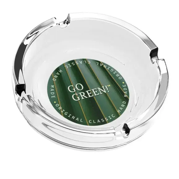 Custom Clear Glass Ashtray Full Color Print Custom clear glass ashtray with full color print