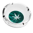 Custom Clear Glass Ashtray With Full Color Logo Print Custom glass ashtrays with full color print