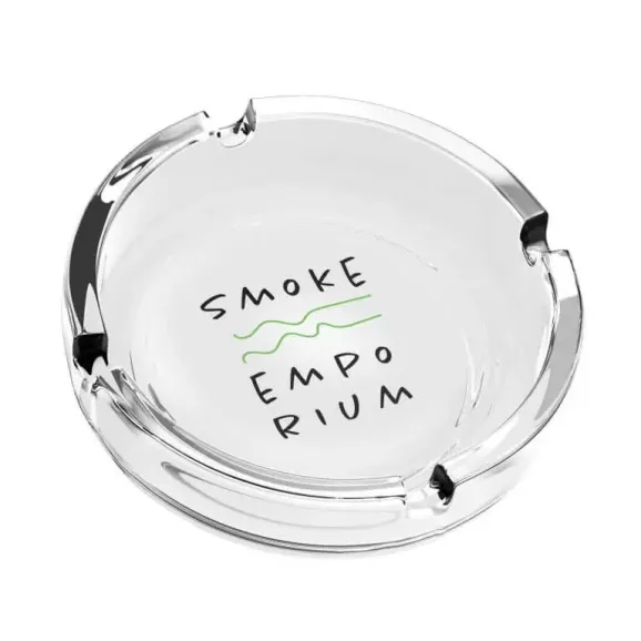 Custom Glass Ashtray With Logo Custom clear glass ashtray with logo