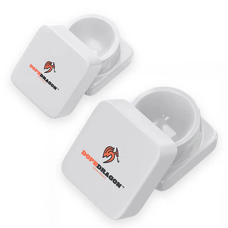 Customizable White Glass Concentrate Jar/Container custom white glass concentrate full color jars 9ml with logo/brand
