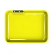 Custom LED Glow Rolling Tray – 11" x 8.5" with Multi-Color Lighting Custom 11" x 8.5" LED glow rolling yellow tray with full-color logo and multi-color lighting, ideal for branding and smoking accessories