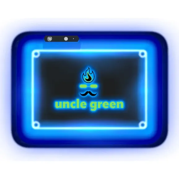 Custom LED Glow Rolling Tray – 11" x 8.5" with Multi-Color Lighting Custom 11" x 8.5" LED glow rolling tray with full-color logo and multi-color lighting for branded smoking accessories