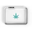 Custom LED Glow Rolling Tray – 11" x 8.5" with Multi-Color Lighting Custom 11" x 8.5" LED glow white rolling tray with full-color logo and multi-color lighting for branded smoking accessories