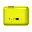 Custom LED Glow Rolling Tray – 11" x 8.5" with Multi-Color Lighting Custom 11" x 8.5" LED glow yellow rolling tray with full-color logo and multi-color lighting for branded smoking accessories