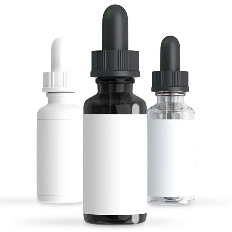 Custom Black Glass Tincture Bottle With Box Customizable tincture bottles full color