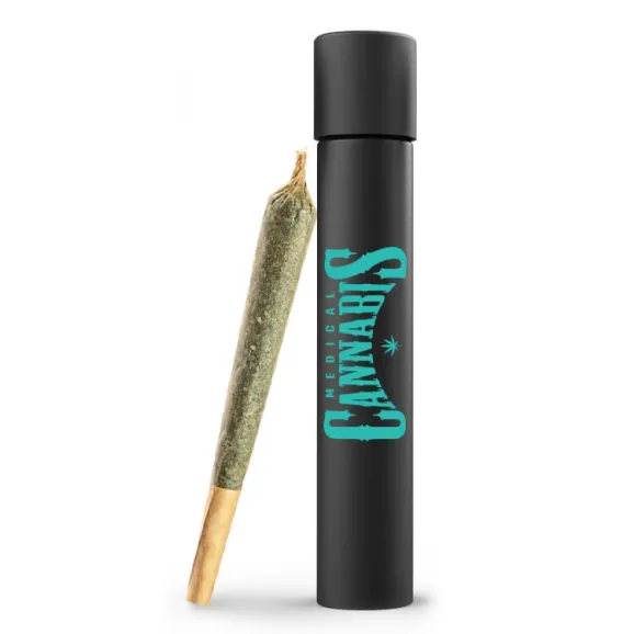 Custom Black Glass Pre Roll Tube With Direct Print Custom black glass pre roll tube with black cap and direct print