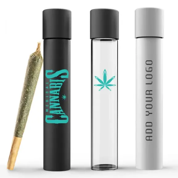 joint tubes in black white and clear glass Pre roll glass joint tubes, black, clear and white glass