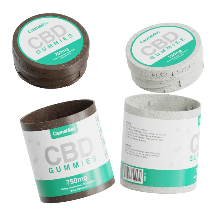 child resistant hemp containers with a logo 4 oz biodegradable cbd jars brown and offwhite