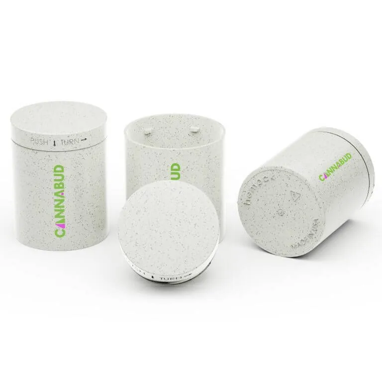 brandable 4 oz hemp jars 4 oz hemp jar offwhite with a direct printed logo