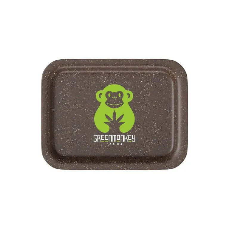 Small Hemp Rolling Tray – Customizable Eco-Friendly Accessory Small brown hemp plastic rolling tray with custom logo branding