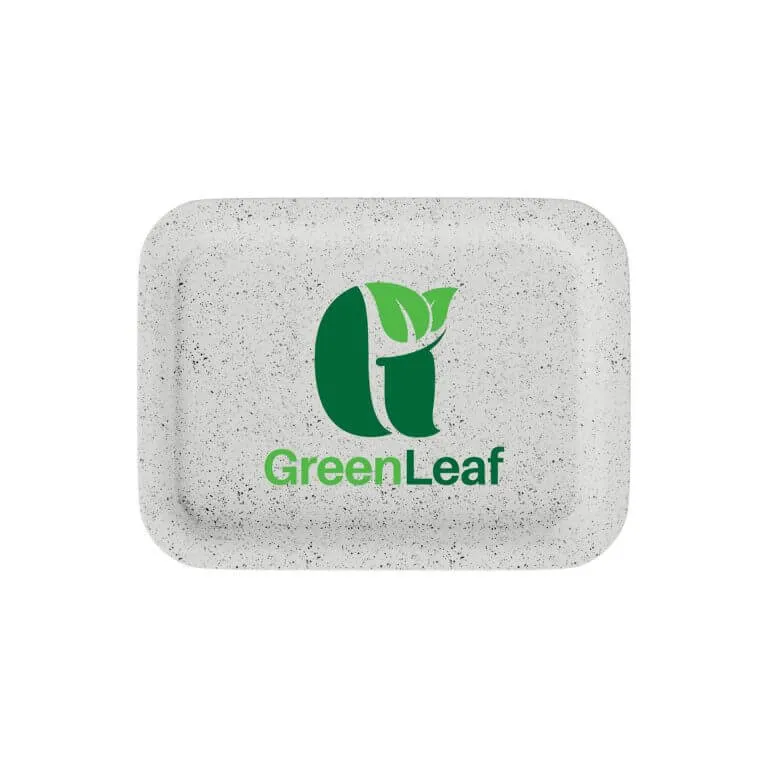 Small Hemp Rolling Tray – Customizable Eco-Friendly Accessory Small white hemp plastic rolling tray with custom logo branding