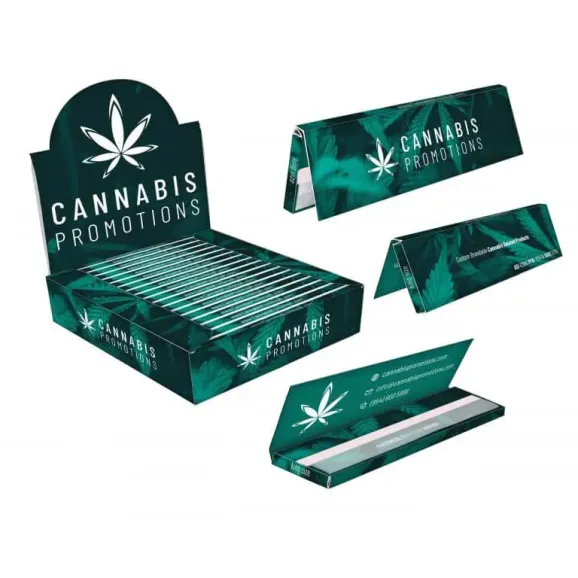 Full Custom King Size Rolling Papers – Hemp, Rice, or Wood Pulp Fully custom king size rolling papers with branded booklet and display box, available in hemp, rice, or wood pulp