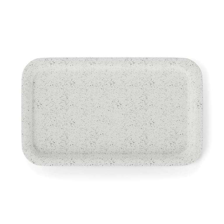 Medium White Hemp Rolling Tray – Sustainable Cannabis Accessory Medium white hemp plastic rolling tray with natural speckled texture