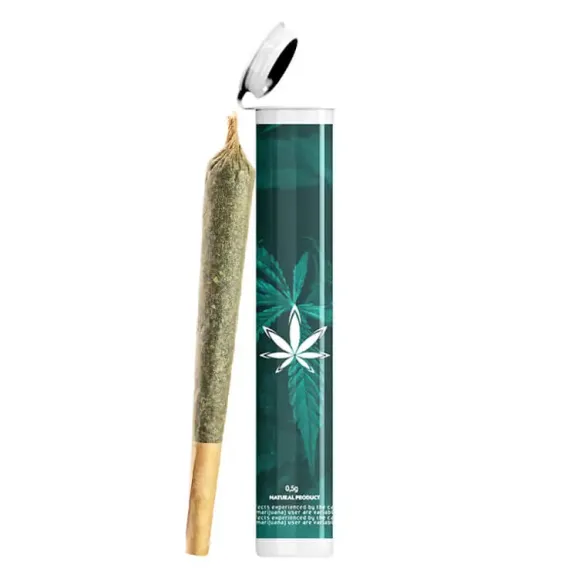Custom Pre Roll Tube 116mm With Label Print Custom plastic white pre roll tube 116mm with label print