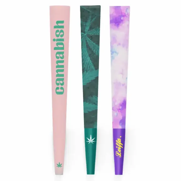 Custom Branded Pre-Rolls with printed papers customizable pre-rolls with different printed papers designs