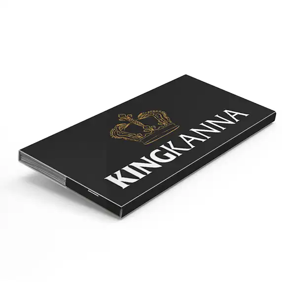 Full Custom King Size Rolling Papers with Tips – Hemp, Rice, or Wood Pulp Full custom king size rolling papers with built-in tips and branded retail box, available in hemp, rice, or wood pulp