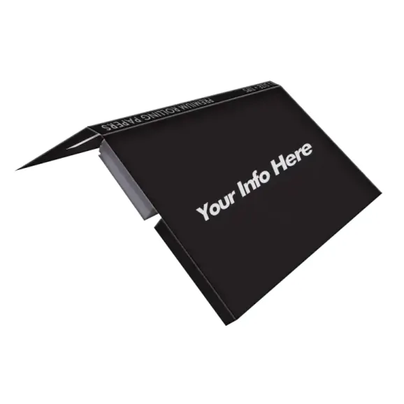 Full Custom King Size Rolling Papers with Tips – Hemp, Rice, or Wood Pulp Full custom king size rolling papers with built-in tips and branded retail box, available in hemp, rice, or wood pulp