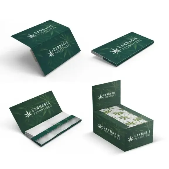 Full Custom King Size Rolling Papers with Tips – Hemp, Rice, or Wood Pulp Full custom king size rolling papers with built-in tips and branded retail box, available in hemp, rice, or wood pulp