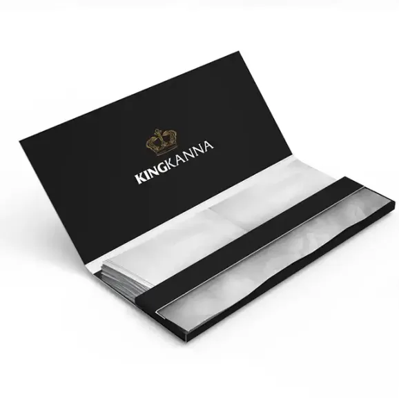 Full Custom King Size Rolling Papers with Tips – Hemp, Rice, or Wood Pulp Full custom king size rolling papers with built-in tips and branded retail box, available in hemp, rice, or wood pulp