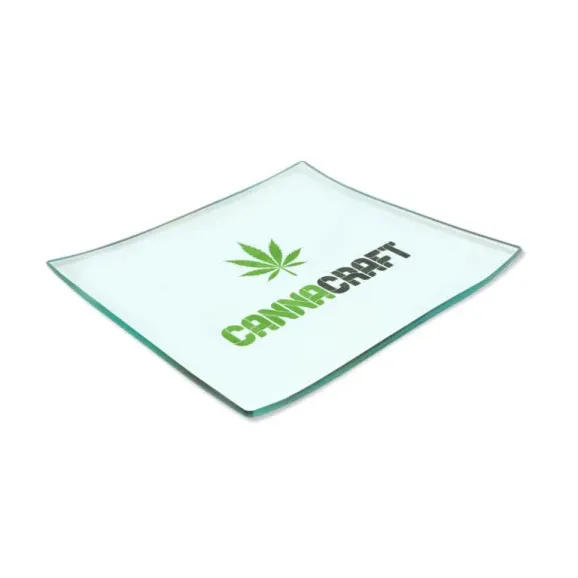 Custom Glass Rolling Tray – Small Shatter Resistant (7.1" x 5.5") Custom glass rolling trays small