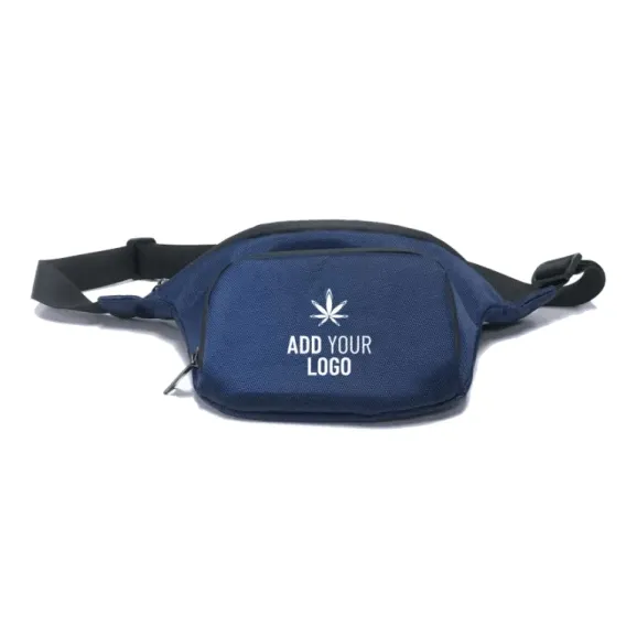 Custom Smell Proof Waist Pack Blue Custom blue smell proof waist pack