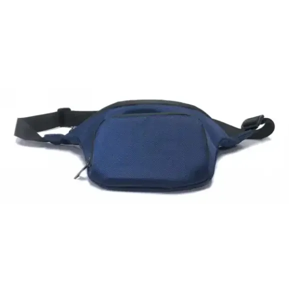Custom Smell Proof Waist Pack Blue Custom blue smell proof waist pack with logo