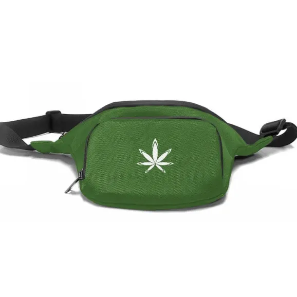 Custom Smell Proof Waist Pack Green Custom green smell proof waist pack