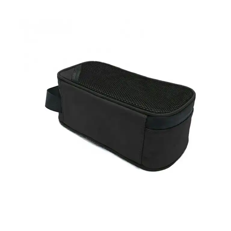 Custom Black Stash Carrying Case With Combination Lock Black smell proof bag with zipper closure and combination lock, ready for branding