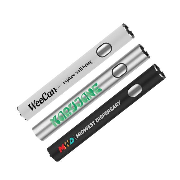 Custom Weed Vape Pen Batteries, White, Silver and Black Custom ikrusher vape pen batteries white, silver and black