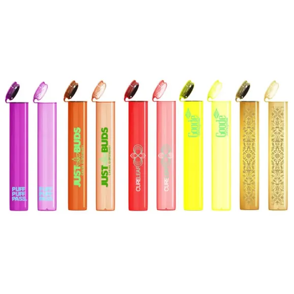 Custom Pre Roll Tube Plastic Printed Overseas Solid and Translucid Direct Print 2 Custom pre roll tube plastic print overseas solid and translucid direct print
