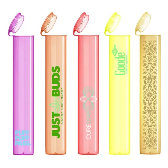 Custom Pre Roll Tube Plastic Printed Overseas Translucid Direct Print Custom pre rolltube 116mm plastic direct print overseas