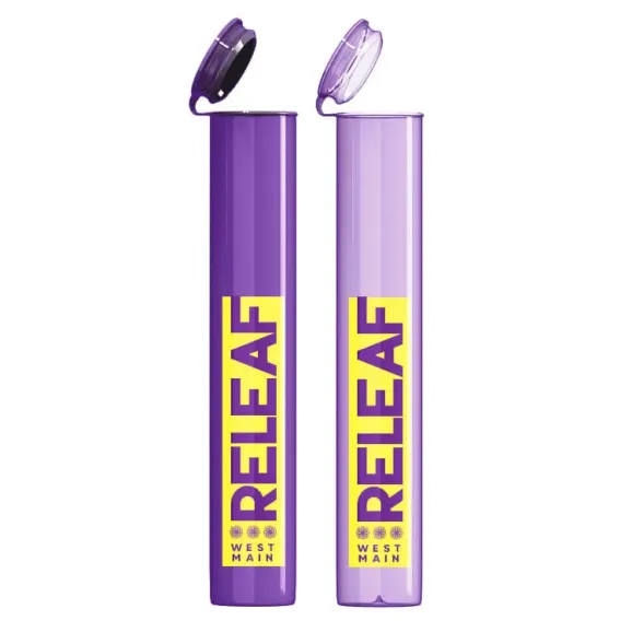 Pre Roll Tube Plastic Printed Overseas Purple Solid and Translucid Pre Roll Tube Plastic Printed Overseas Purple Solid and Translucid
