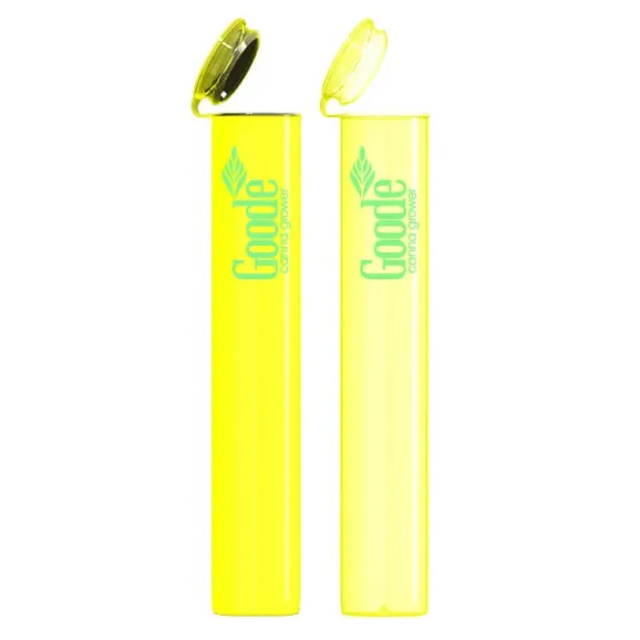 Pre Roll Tube Plastic Printed Overseas Yello Solid and Translucid Pre Roll Tube Plastic Printed Overseas Yello Solid and Translucid