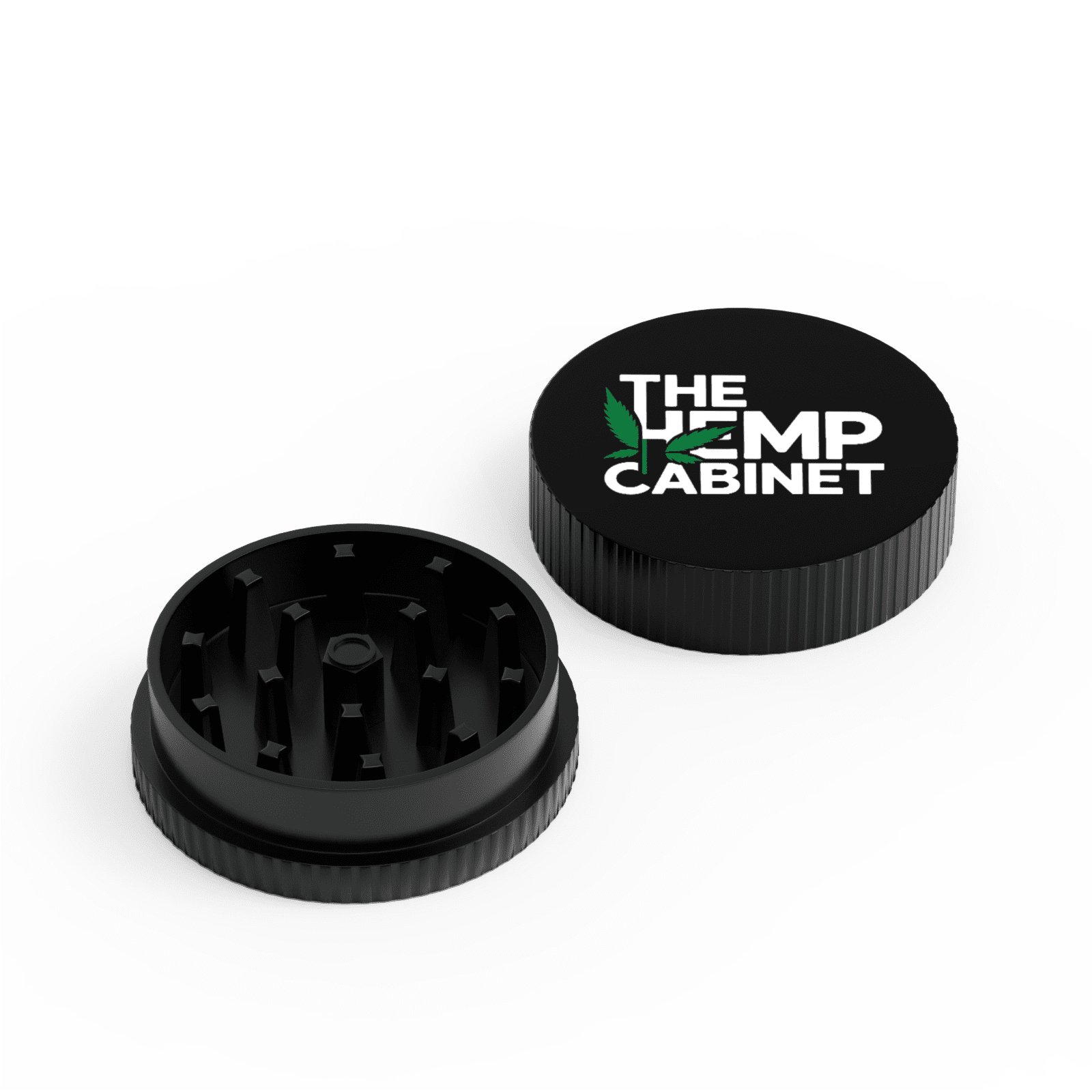 Artboard 1 custom hemp plastic grinder, black, full color logo