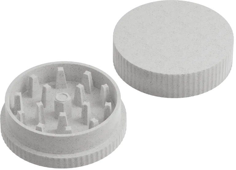 Hemp Plastic Grinder Offwhite white hempak hemp grinder blank