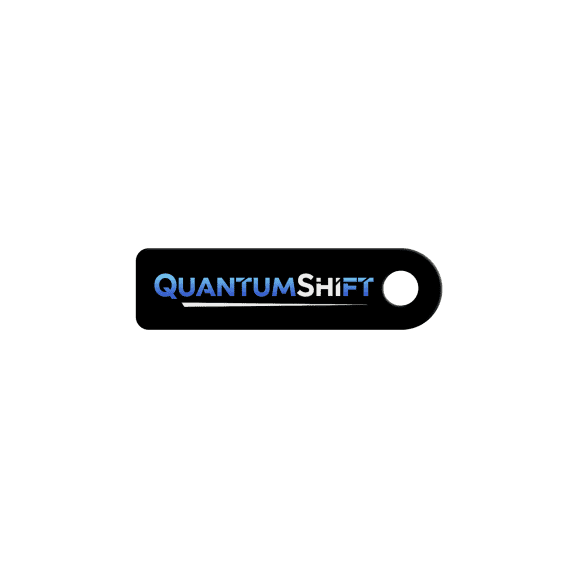 dab-key-black-quantumshift-closed custom black dab tool keychain with a full color logo print