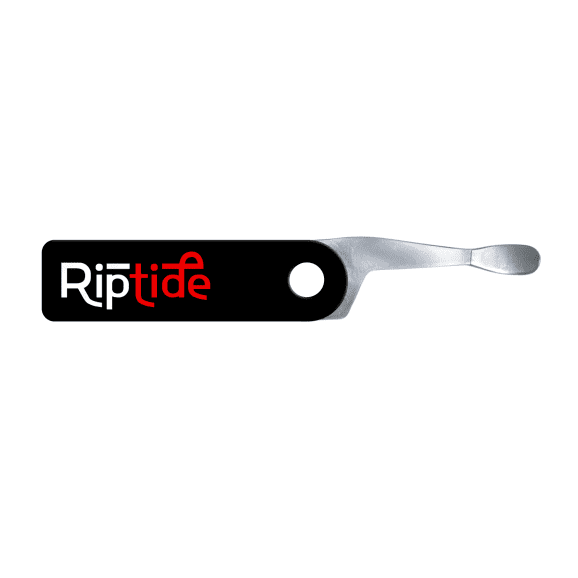 dab-key-black-riptide custom black dab tool keychain with a full color logo print